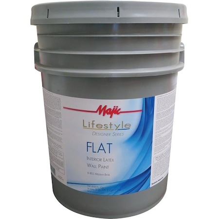 Majic Paints Wall Paint, Flat, Flat Medium Base, 5 gal Can 8-1812-5